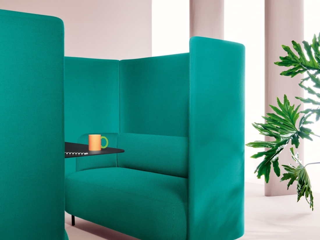 HUBBY Alcove Acoustique Mobile Espace Isolation sonore Conception Aménagement Insonorisation Design Modulaire Intimité Ergonomie Innovation Séparation Flexibilité Technologie Système Intégration Esthétique