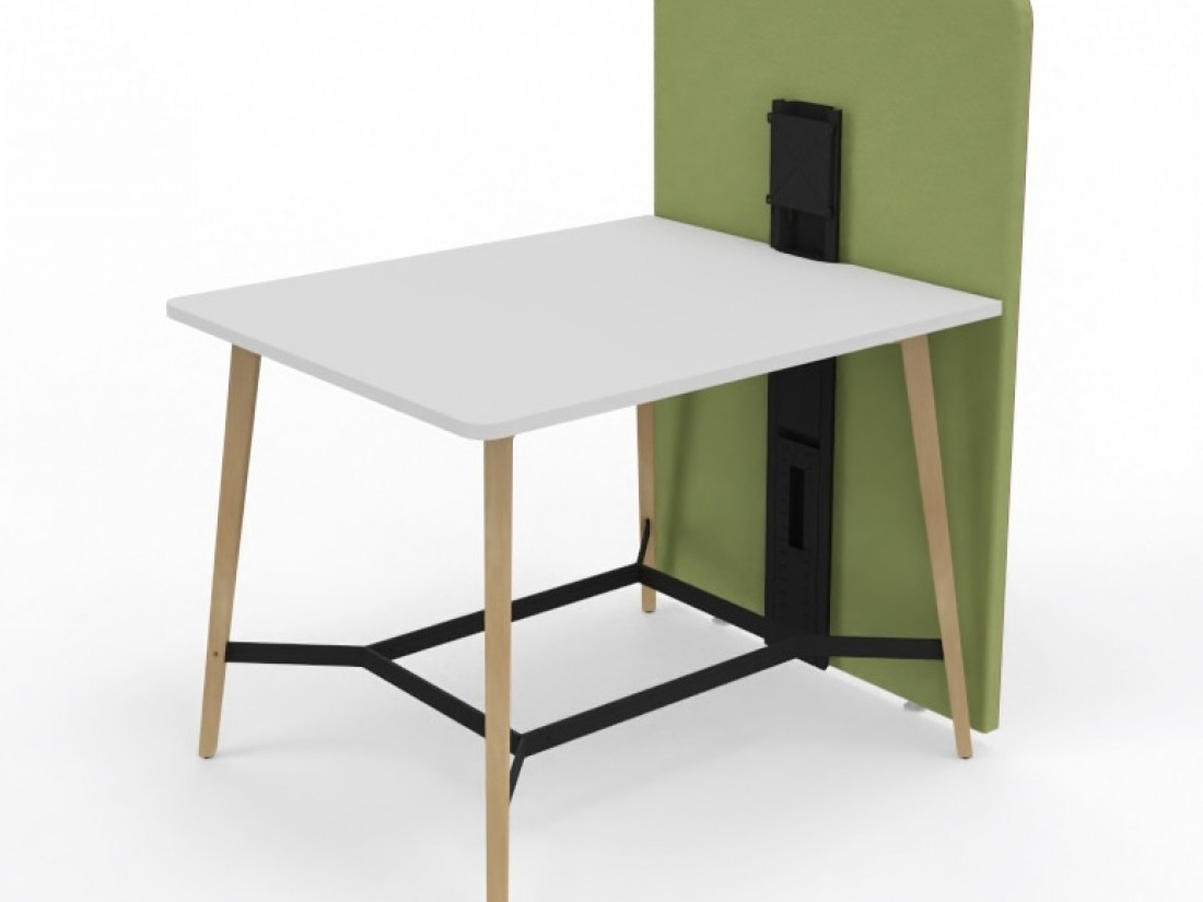 Table haute TIMBER Montrouge nomade box acoustique ( travailler de façon nomade) espace coworking, la ruche coworking, morning coworking marcadet, espace de coworking, bureaux partagés, coworking gare du nord,