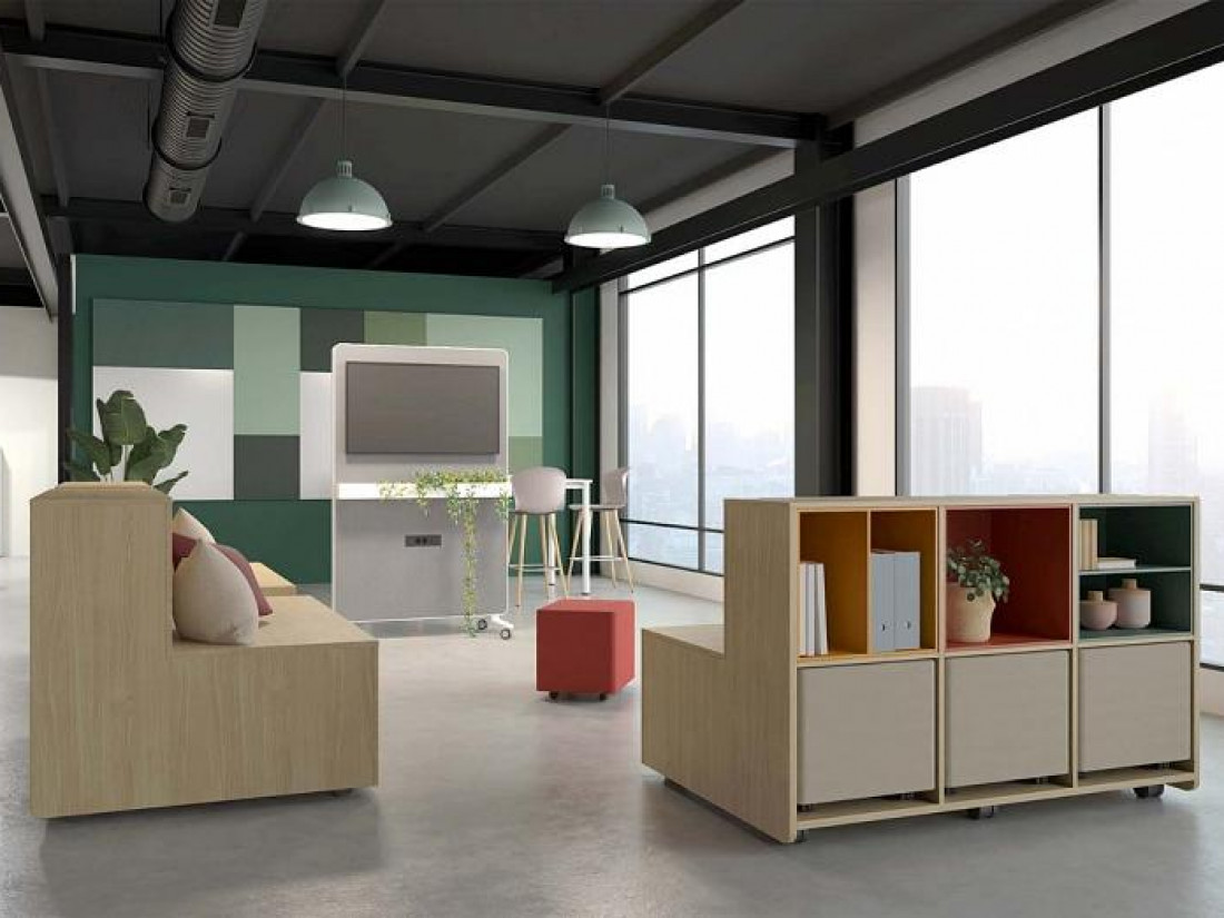 Gradin mobile Montrouge nomade box acoustique ( travailler de façon nomade) espace coworking, la ruche coworking, morning coworking marcadet, espace de coworking, bureaux partagés, coworking gare du nord,